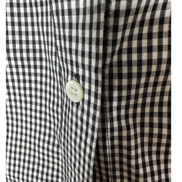 Frame Black & White Gingham Sleeveless Shoulder Pad Button Collared Shirtdress S - Picture 8 of 16